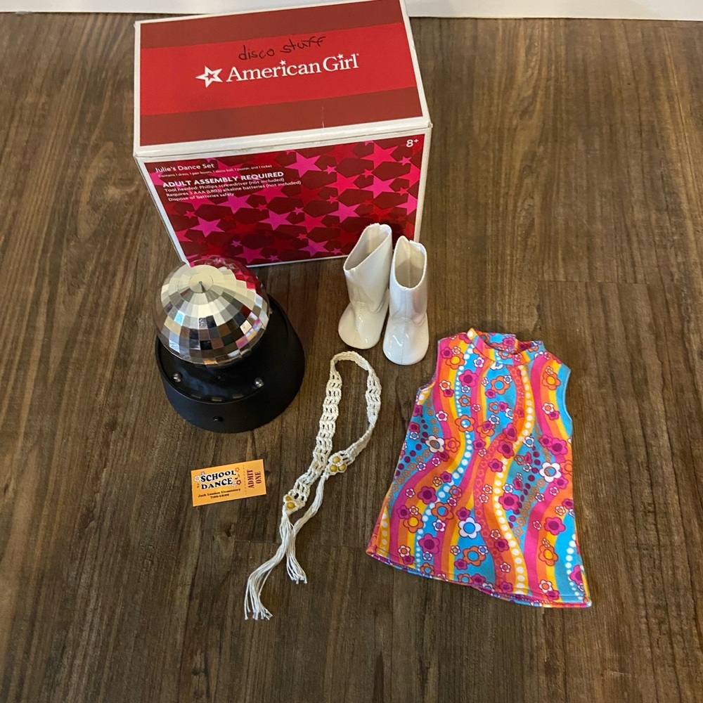 American Girl Julie’s disco ball with outfit